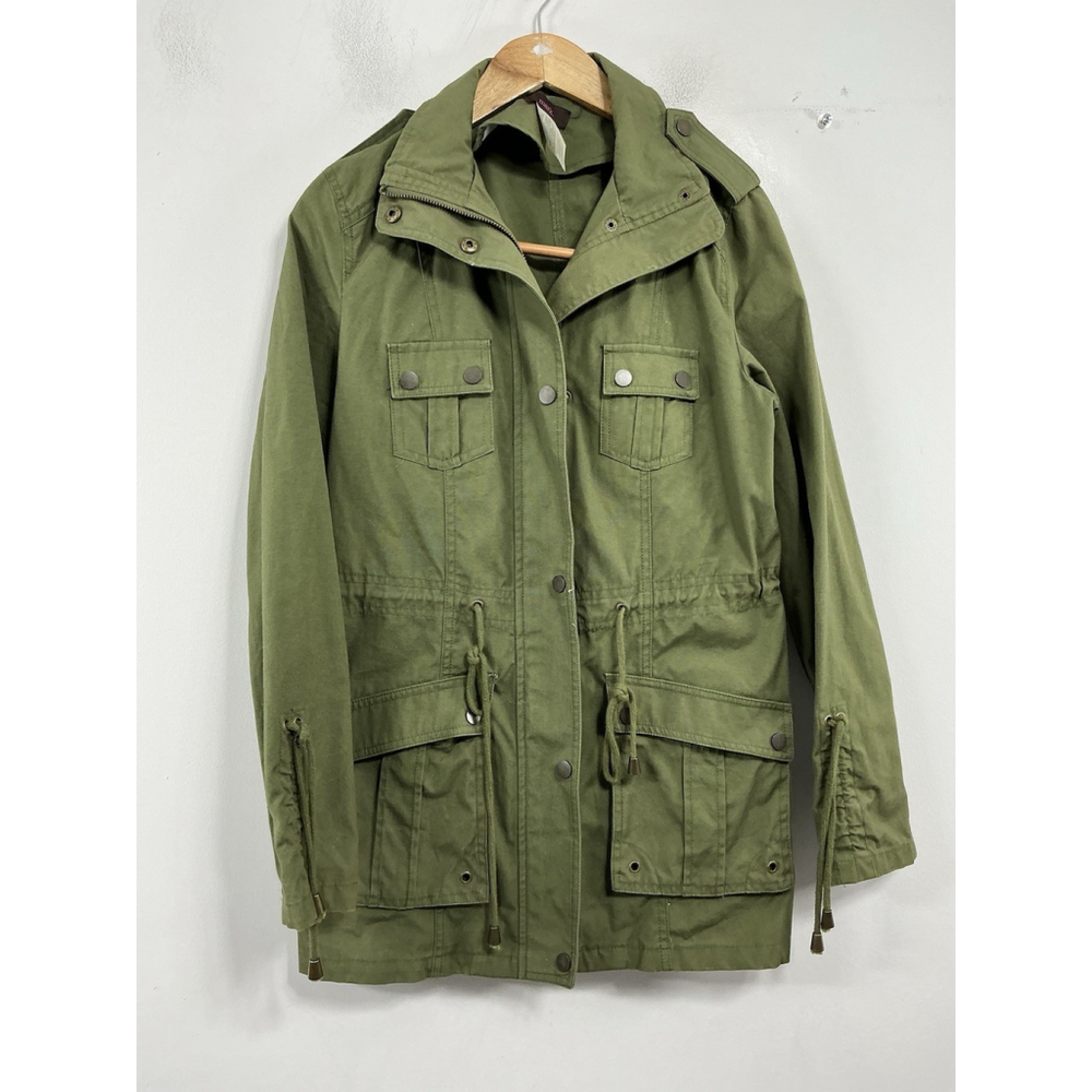 Womans Excellent Condition Mark Utility Jacket Small Army Green Zip Snap Close